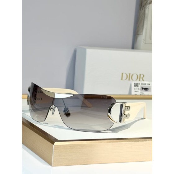 Dior Y2K Shield Sunglasses (Cream/Silver)